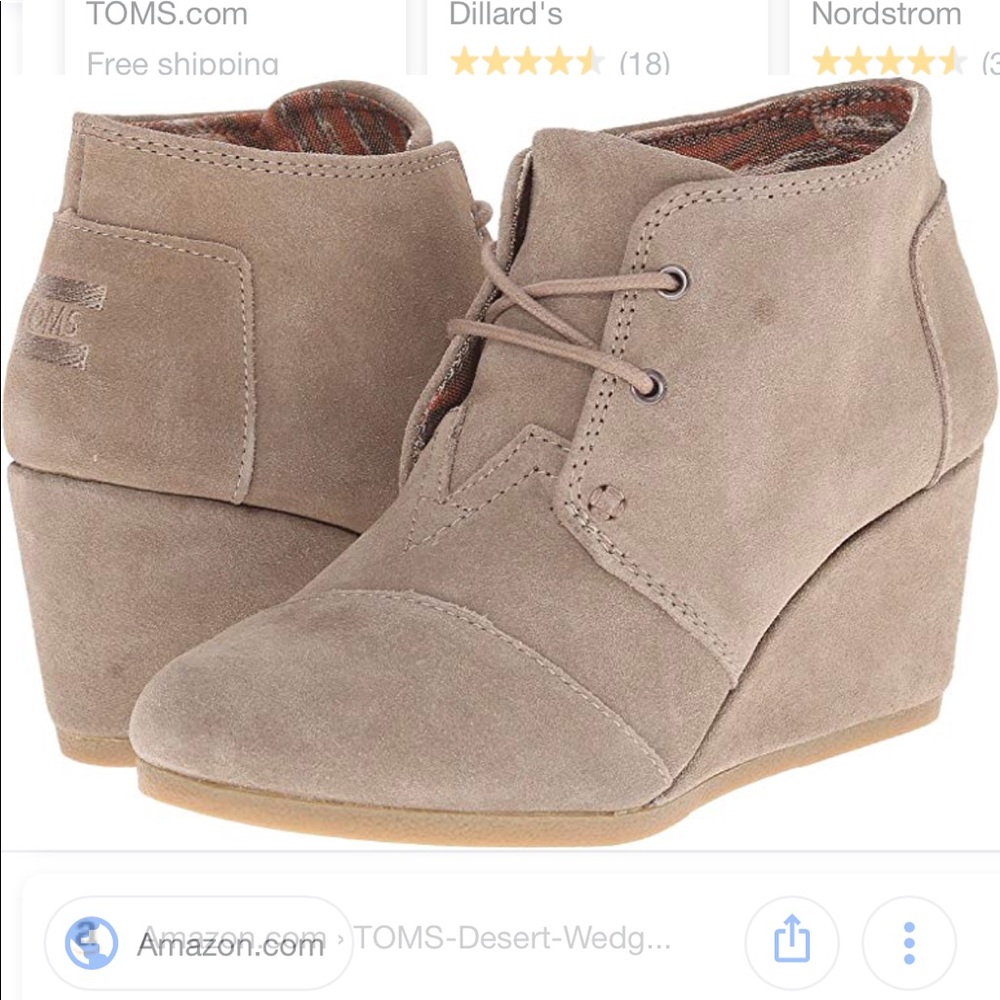BRAND NEW Toms Taupe Kala Suede Booties